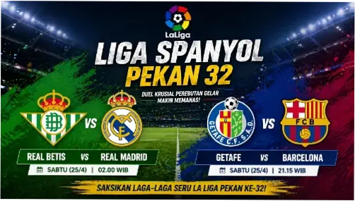 Jadwal Liga Spanyol Pekan 32: Real Madrid Hadapi Real Betis, Barcelona Tantang Getafe