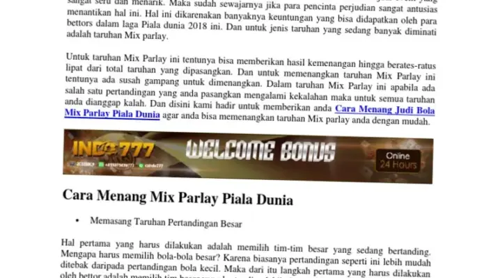 Parlay: Strategi dan Tips untuk Meningkatkan Peluang Menang