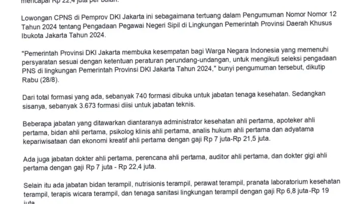 Pemerintah DKI Jakarta Buka Lowongan Pramudi Mikrotrans, Berikut Syarat dan Cara Daftarnya
