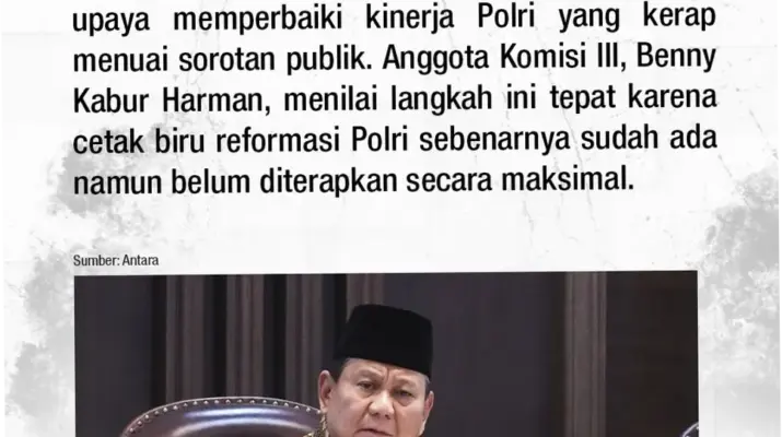 Prabowo Subianto dan Upaya Reformasi Polri: Langkah Menuju Kepolisian yang Lebih Baik