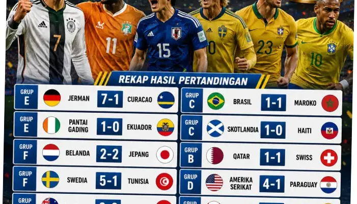 Hasil Piala Dunia 2026: Jerman dan Jepang Tersingkir, Brasil Lolos ke 16 Besar