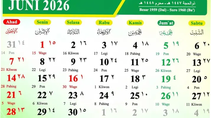 Informasi Tanggal Merah Juni 2026: Libur Nasional dan Cuti Bersama