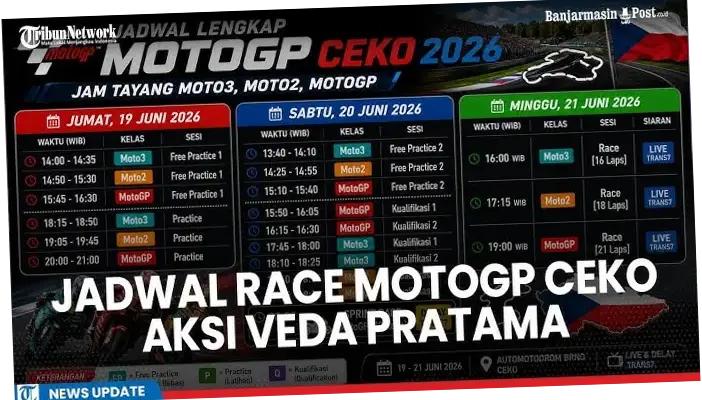 Jadwal MotoGP Ceko 2026: Veda Ega Siap Tampil di Moto3
