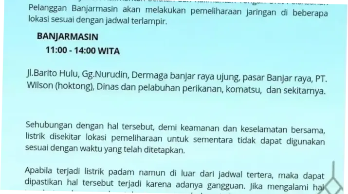 Jadwal Pemadaman Listrik Hari Ini: Informasi Terbaru dan Daftar Lokasi Terdampak
