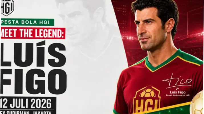 Luís Figo Siap Mengguncang Jakarta, Meriahkan Pesta Bola HGI 2026