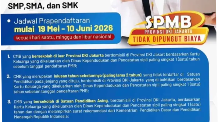 Pendaftaran SPMB Jakarta 2026: Syarat, Cara Daftar, dan Informasi Penting